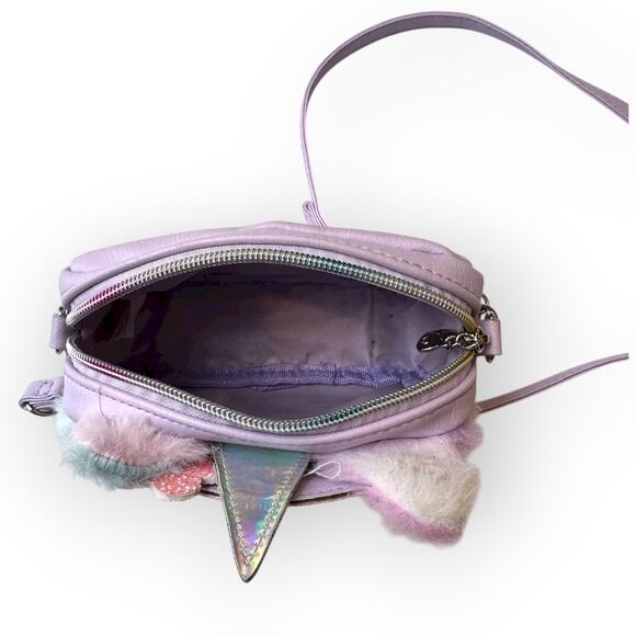 OMG Miss Gwen Unicorn Crossbody Faux Fur Purse, Lavender Multicolored - Picture 7 of 8